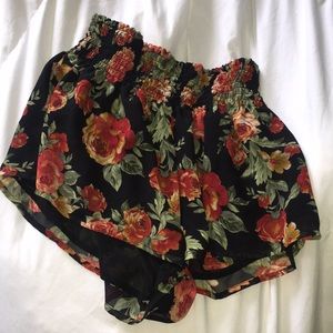 Floral “flowy” shorts